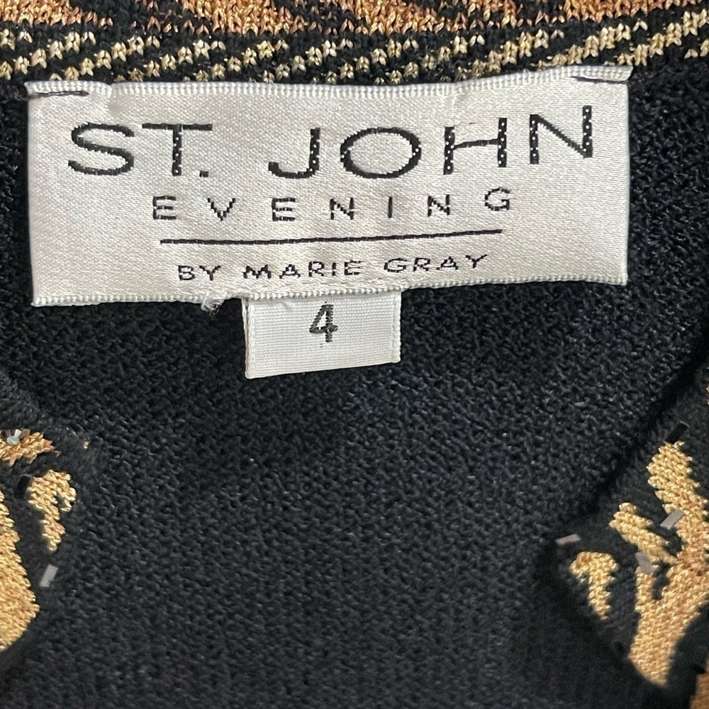 St.John Evening by Marie Gray, Gold and Black Jacket Women’s size 4 - Picture 7 of 13